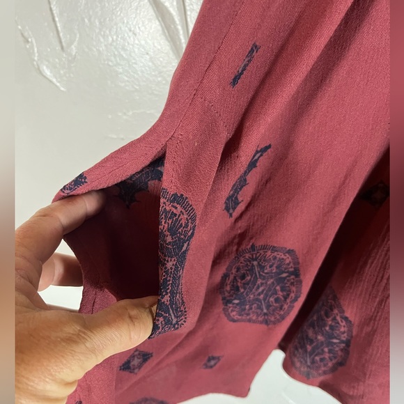 Free People Tree Swing Dress in Maroon Medallion W/Pockets SZ Small - Picture 3 of 8